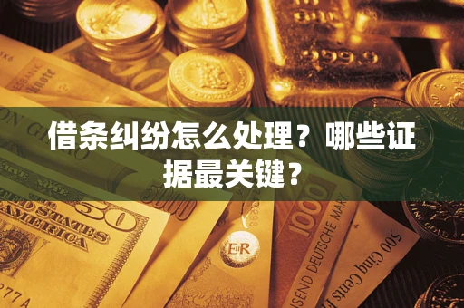 武汉借条纠纷怎么处理？哪些证据最关键？