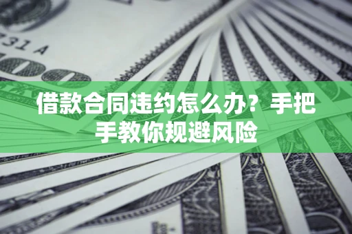 武汉借款合同违约怎么办？手把手教你规避风险