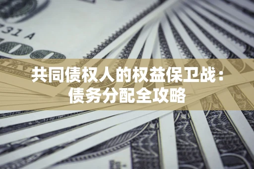 武汉共同债权人的权益保卫战：债务分配全攻略
