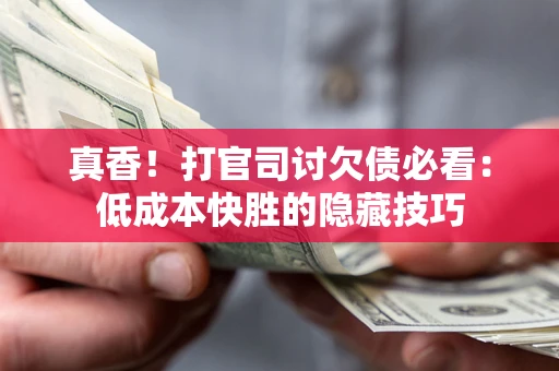 武汉真香！打官司讨欠债必看：低成本快胜的隐藏技巧
